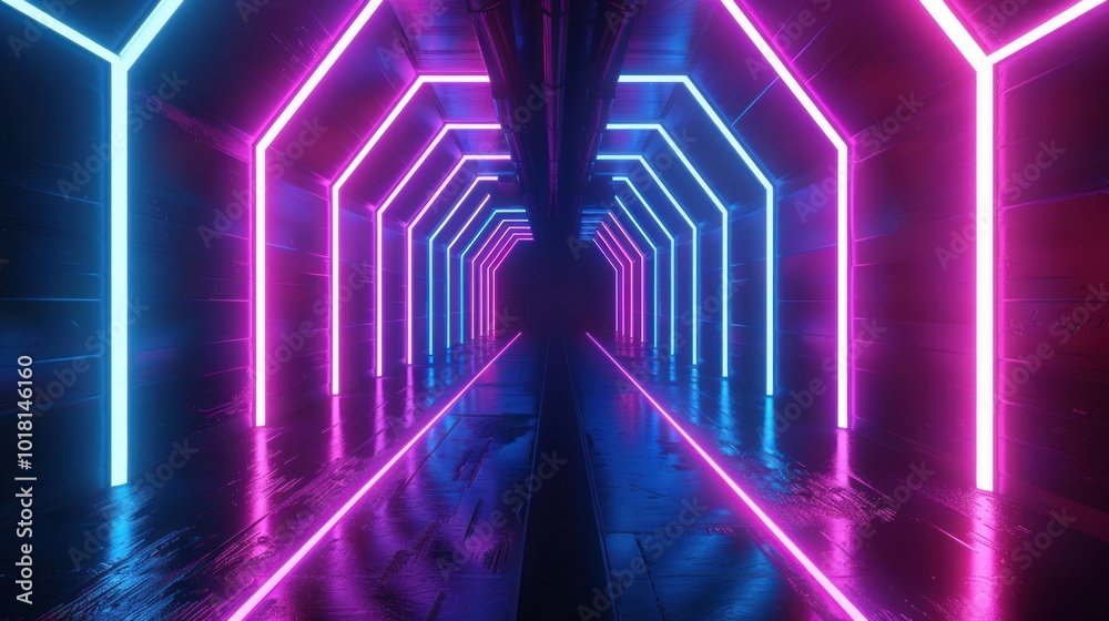 Neon Lights Tunnel