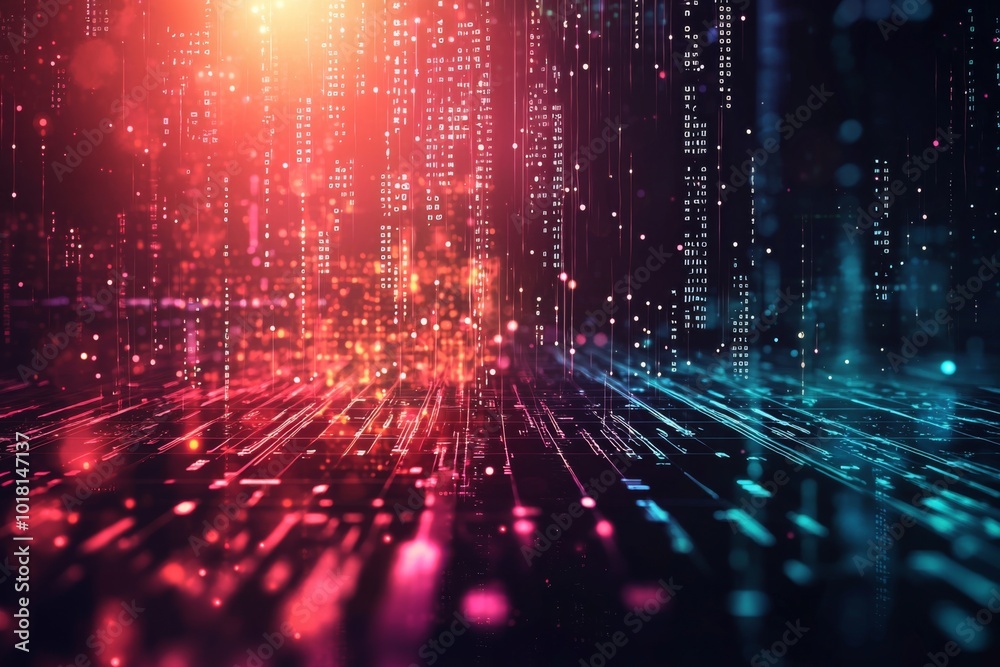 Digital Technology background of data and network created with Generative AI Digital Technology background of data and network created with Generative AI