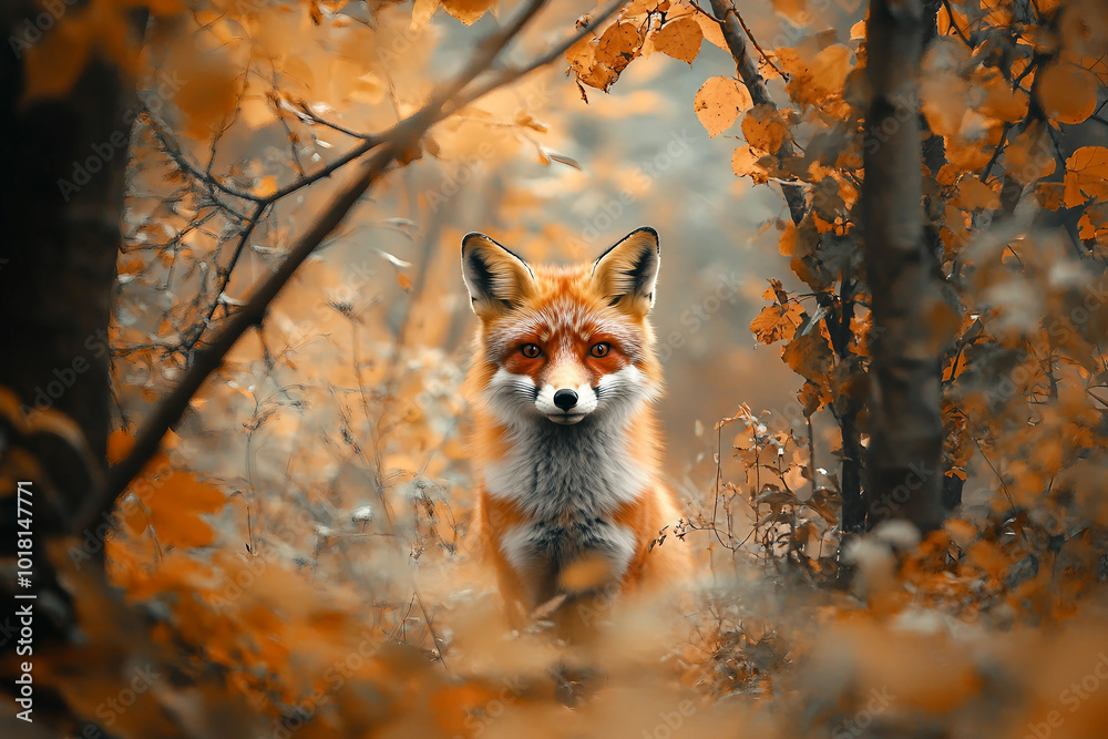Wild animal in natural habitat generative AI technology Wild animal in natural habitat generative AI technology