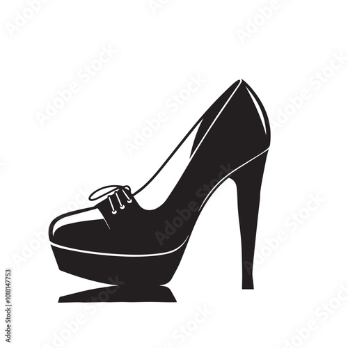 Shoe vector logo. High heel shoe vector silhouette design. women's shoes silhouette vector design. 