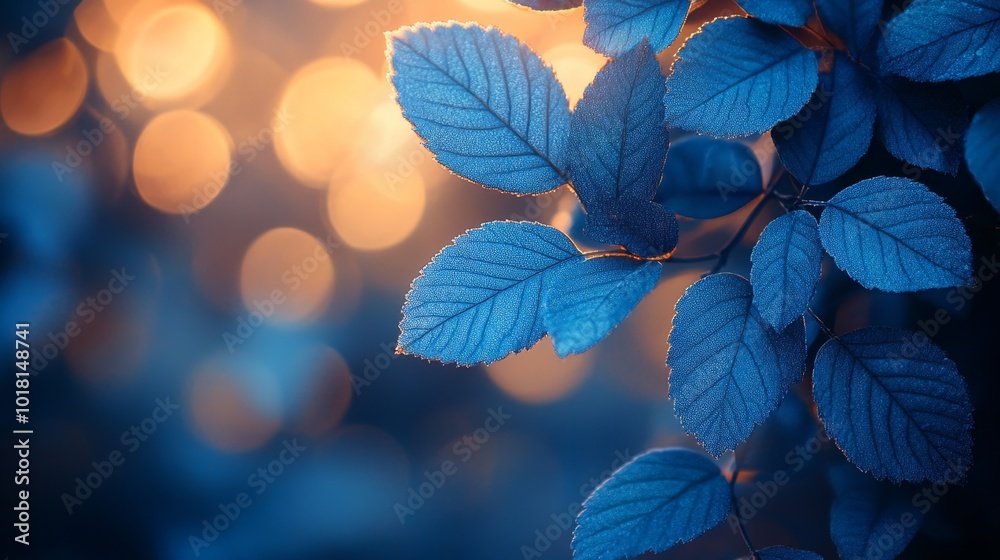 Blue Leaves Bokeh. Blue Leaves Bokeh.