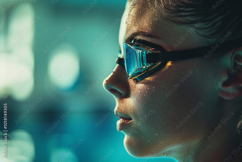 Motivated person swimmer learning swim sport, racing competition swimming challenge pool, Generative AI Motivated person swimmer learning swim sport, racing competition swimming challenge pool, Generative AI