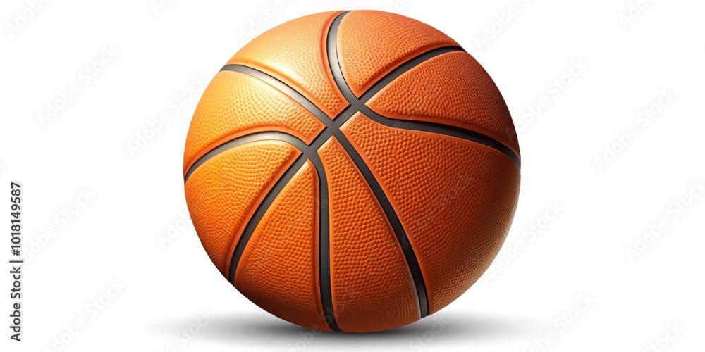 Obraz premium Dynamic isolated orange basketball icon ideal for sports and fitness marketing. Showcasing high-quality vector graphics, it’s perfect for enhancing