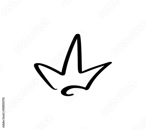 Doodle hand drawn vector logo crown