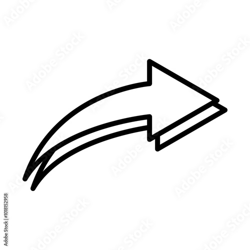 Arrow with Shadow line icon