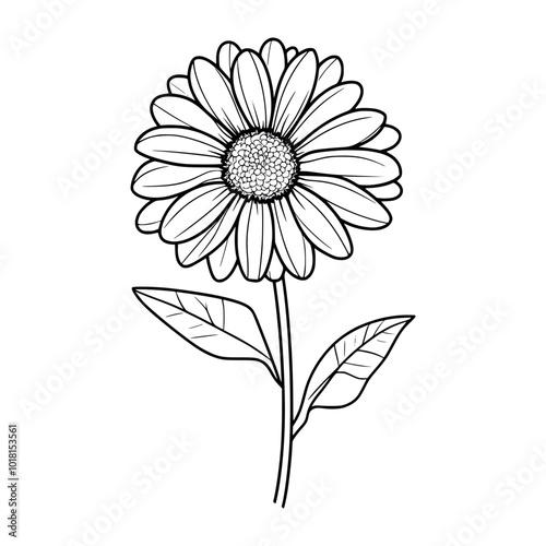 Illustration of a flower coloring page - coloring book fro kids