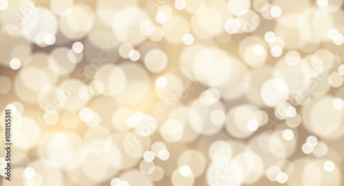 Festive abstract background with golden bokeh light effect