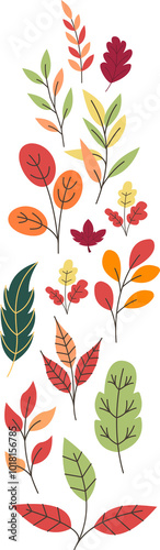 Autumn floral leaves pattern frame