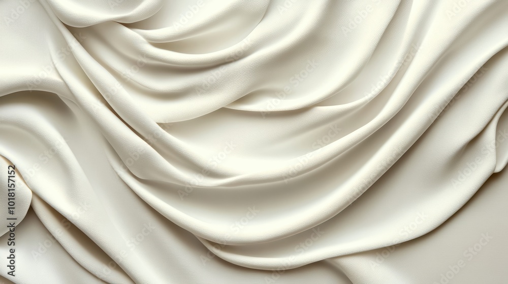 Fototapeta premium Smooth, flowing white fabric texture, suitable for backgrounds or design.