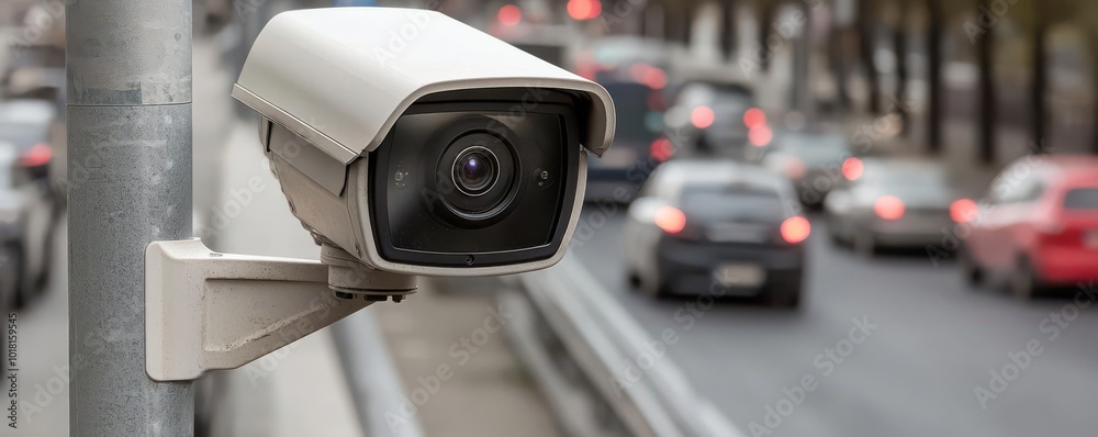 Advanced night vision security camera monitoring urban traffic with a digital cybersecurity overlay, highlighting modern surveillance technology Advanced night vision security camera monitoring urban traffic with a digital cybersecurity overlay, highlighting modern surveillance technology