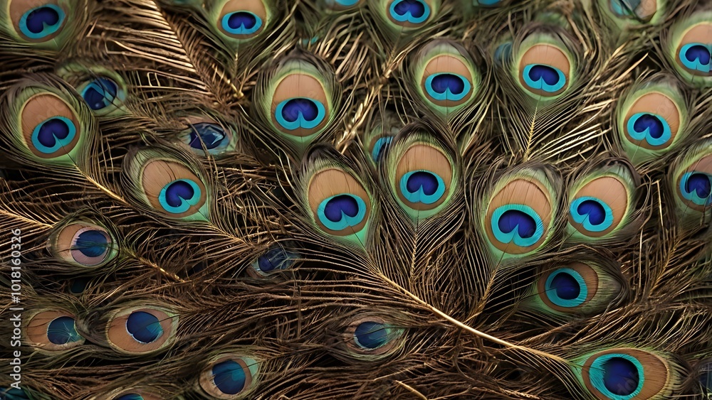 Obraz premium A bunch of peacock feathers used in Vastu to promote peace, harmony, and protection. Ideal for placing in living rooms or prayer areas to clear negative energy.