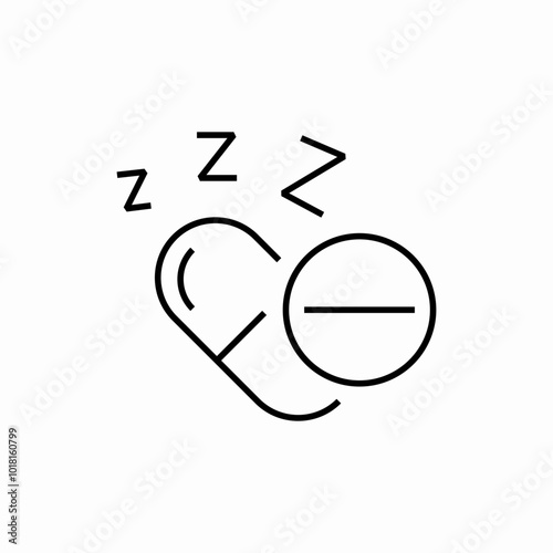 medicine for sleep icon sign vector