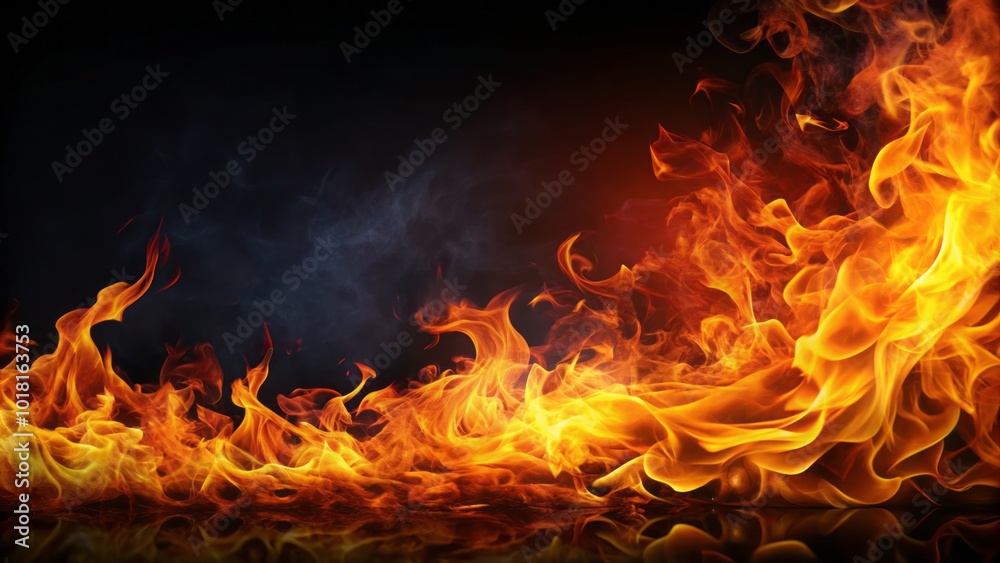 Fototapeta premium Experience the stunning allure of dynamic flames, providing ample creative copy space for your projects while capturing attention with their vibrant