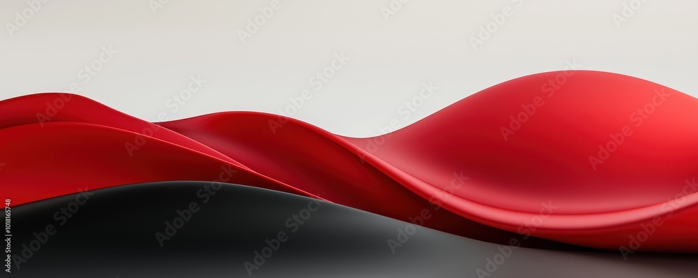 Naklejka premium Abstract wave design in red, smooth texture, modern art concept.