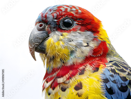 colorful eastern rosella (platy cercus eximius) close-up portrait photo