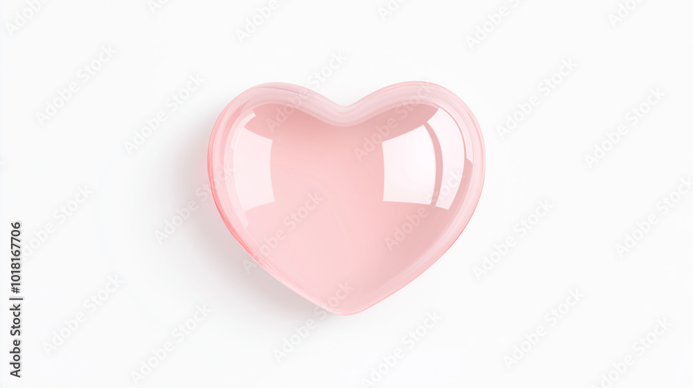 pink heart isolated on white background, A pink 3D heart with a bouncy jelly texture pink heart isolated on white background, A pink 3D heart with a bouncy jelly texture