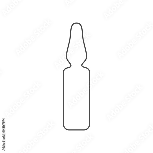 Empty close ampoule icon without liquid for beauty injection or vaccination. Health care concept