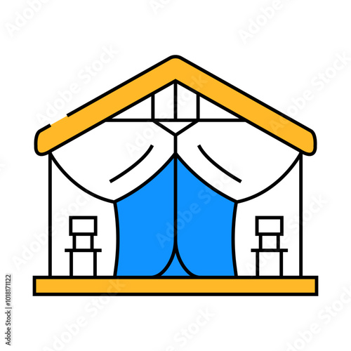 glamping tent forest line icon vector. glamping tent forest sign. isolated symbol illustration