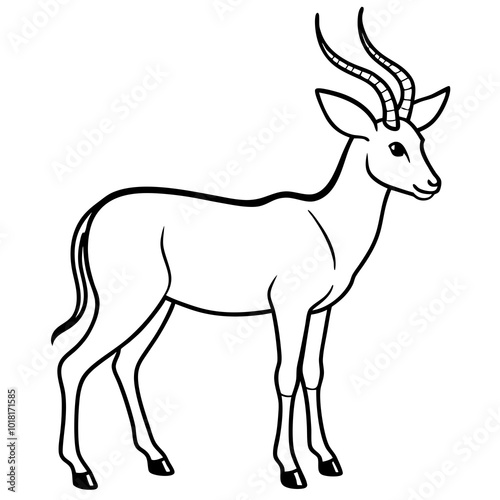 silhouette of an antelope on a white background