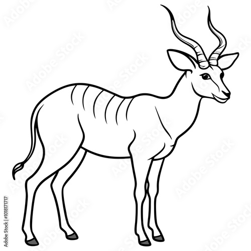 silhouette of an antelope on a white background