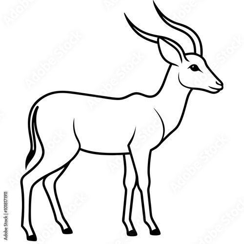 silhouette of an antelope on a white background