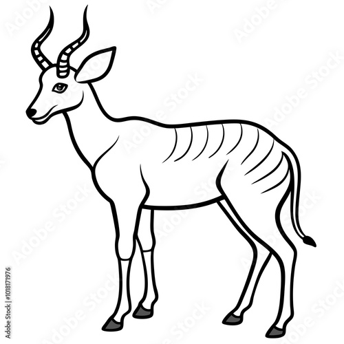 silhouette of an antelope on a white background