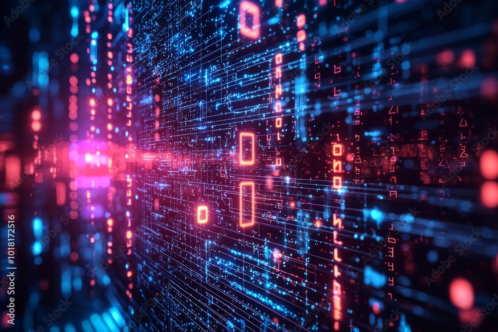 Digital Technology background of data and network