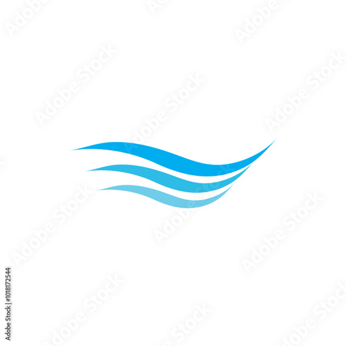 Water wave icon vector illustration design logo