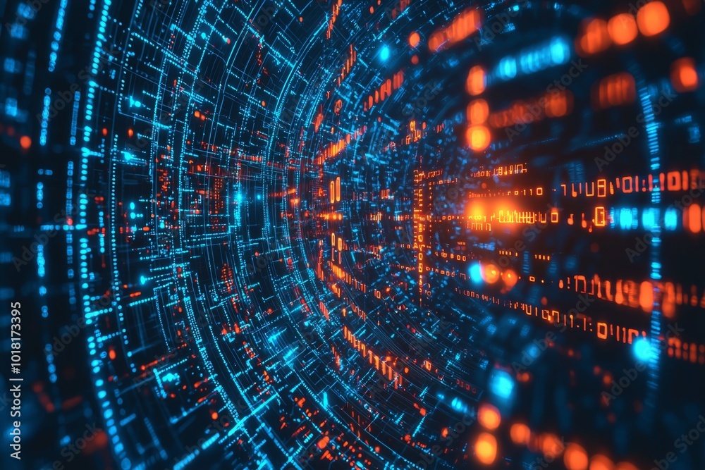 Obraz premium Digital Technology background of data and network