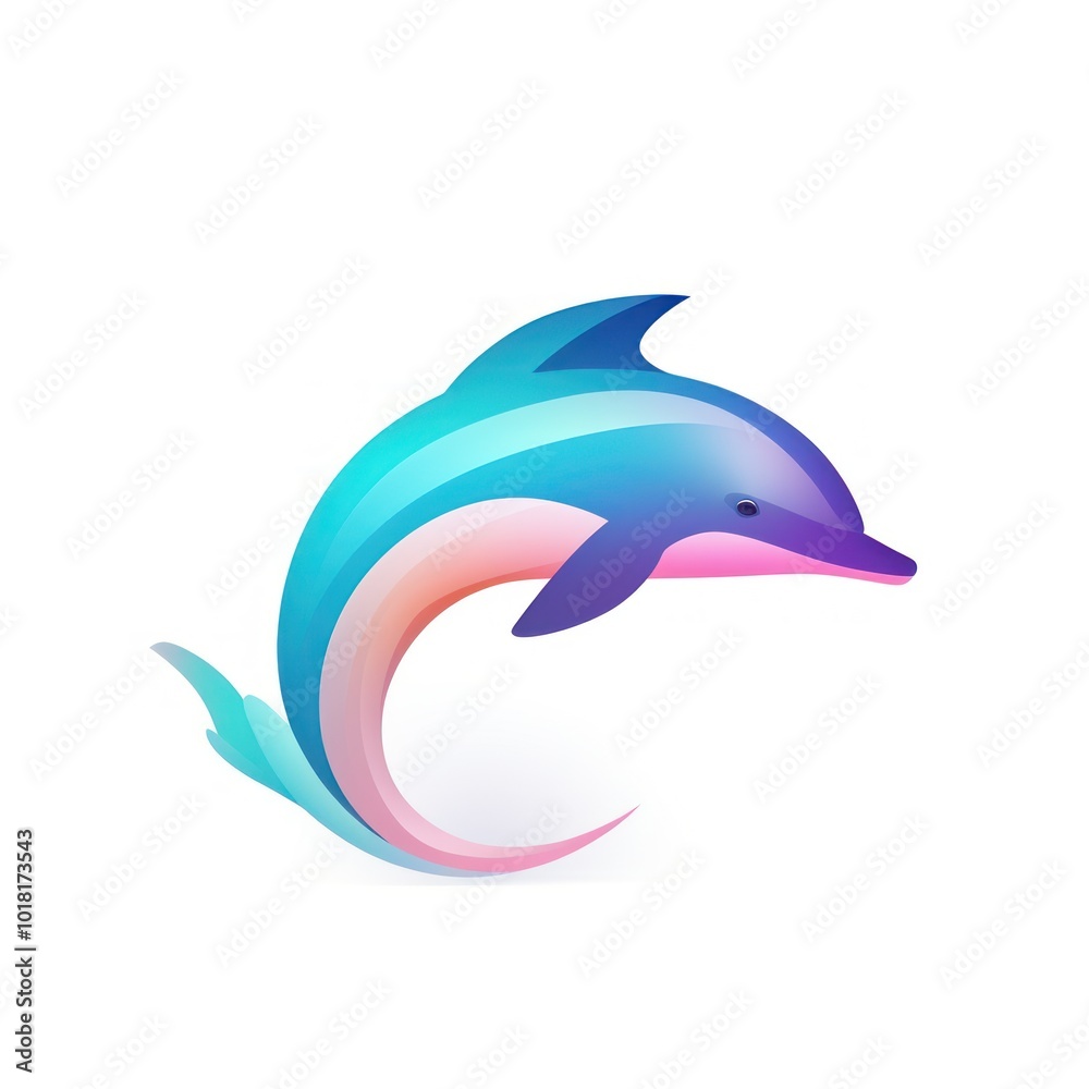Vibrant Gradient Dolphin Illustration on White Background. Modern Marine Vector Art Vibrant Gradient Dolphin Illustration on White Background. Modern Marine Vector Art