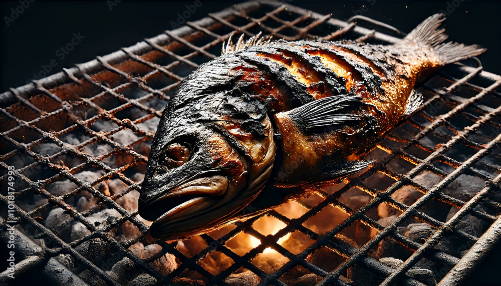 焦げた焼き魚 Stock 写真 | Adobe Stock