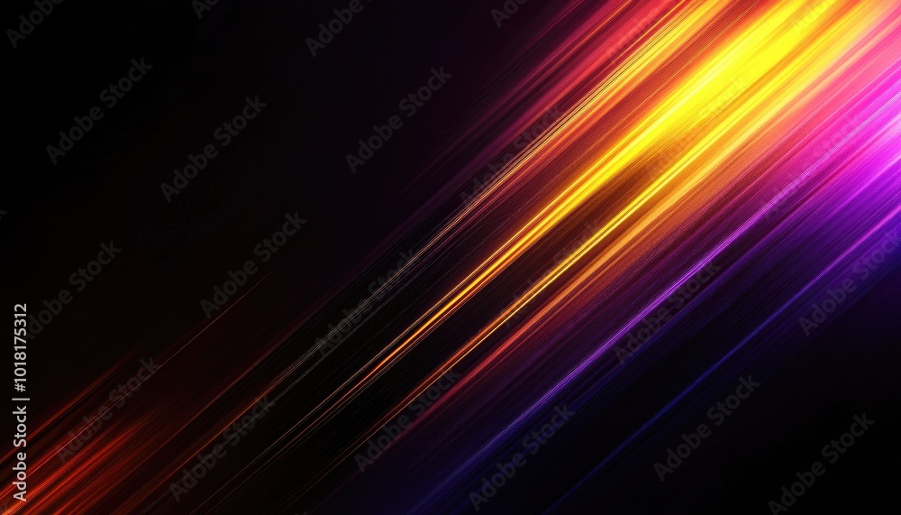 Fototapeta premium Abstract Diagonal Light Streaks in Red, Yellow, and Purple