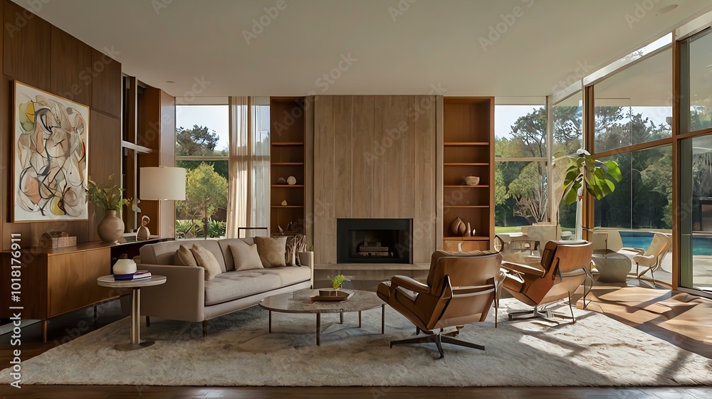  interior design of a modern villa living room
