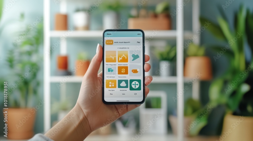 Smart Home App on Phone. Smart Home App on Phone.