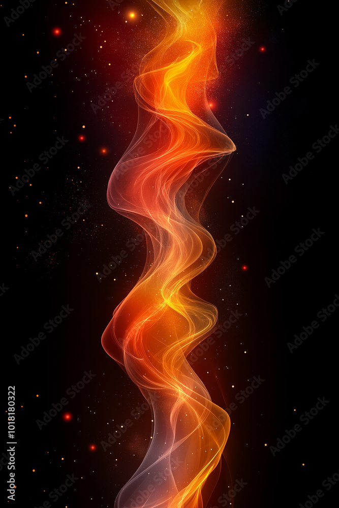 A long, curvy orange flame with a lot of sparks A long, curvy orange flame with a lot of sparks