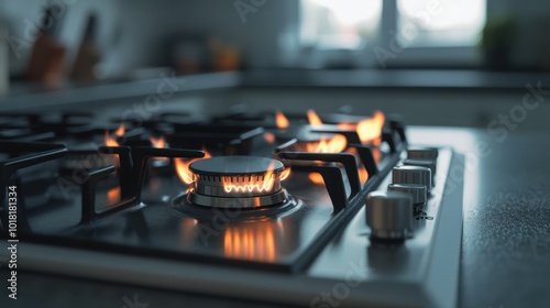 The Gas Stove with Flames photo