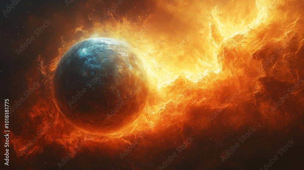A surreal, abstract planet featuring swirling vivid colors and textures, floating in space with ethereal light and misty trails, creating an otherworldly and dreamlike visual. A surreal, abstract planet featuring swirling vivid colors and textures, floating in space with ethereal light and misty trails, creating an otherworldly and dreamlike visual.