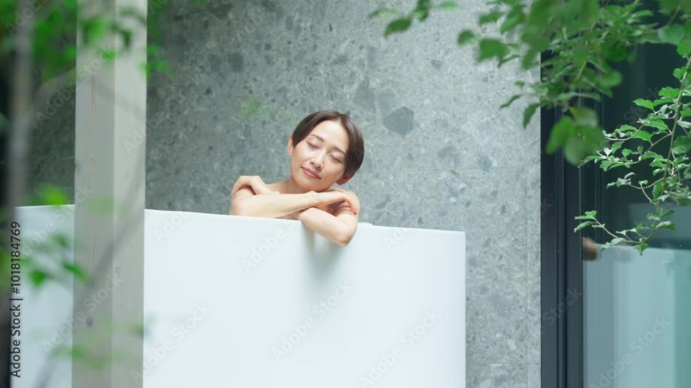 半身浴イメージ_40代女性 半身浴イメージ_40代女性