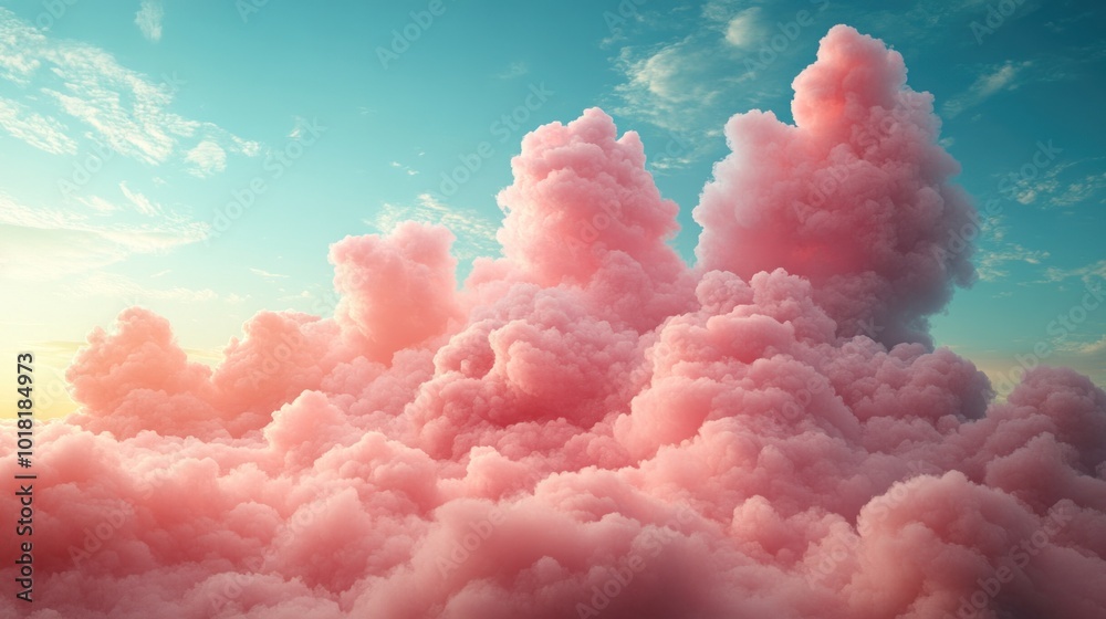 Fluffy pink clouds dominate the sky as the sun sets, creating a breathtaking backdrop. The colors shift and blend, highlighting the beauty of the evening glow Fluffy pink clouds dominate the sky as the sun sets, creating a breathtaking backdrop. The colors shift and blend, highlighting the beauty of the evening glow