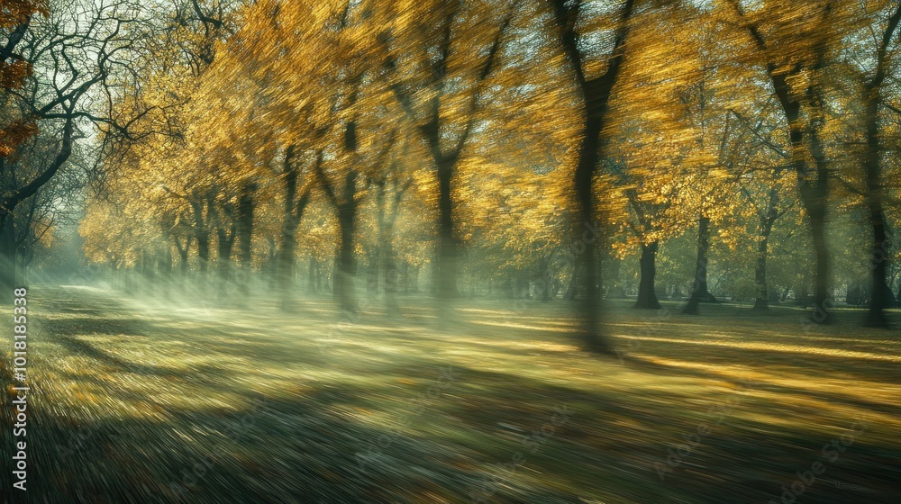 Obraz premium Golden Autumn Forest Path