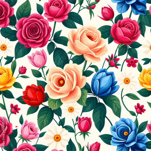 Wallpaper Mural seamless floral pattern Torontodigital.ca