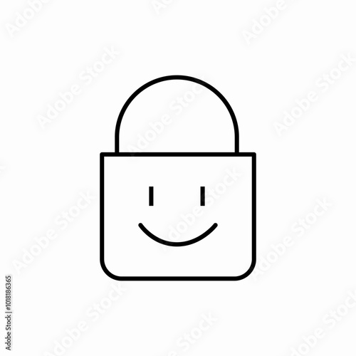 happy lock icon sign vector