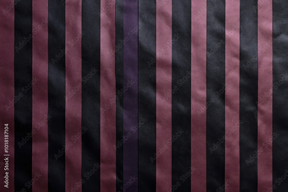 Close-up pattern of alternating black and dark red vertical stripes with a leather texture. Close-up pattern of alternating black and dark red vertical stripes with a leather texture.