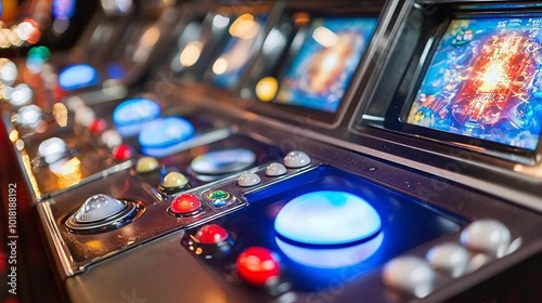 Close-up View of a Modern Arcade Machine