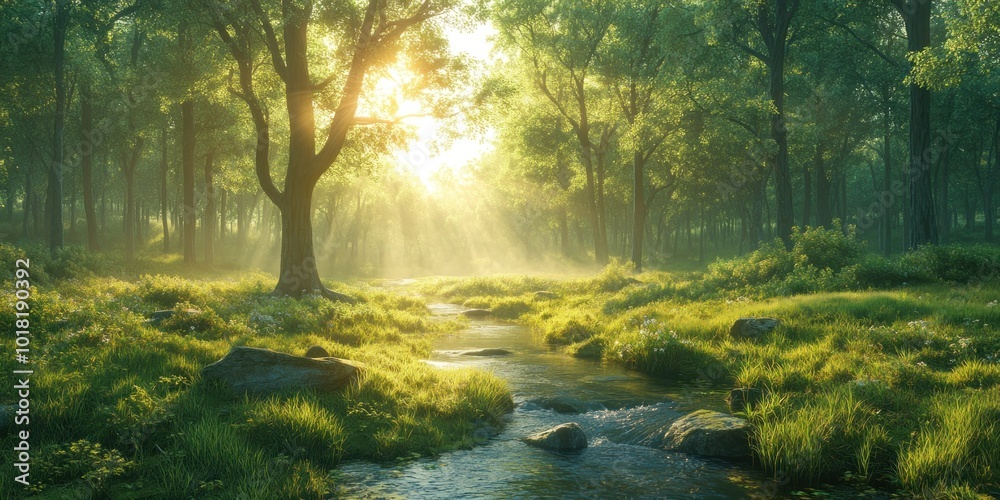Sunbeams in a Forest Sunbeams in a Forest