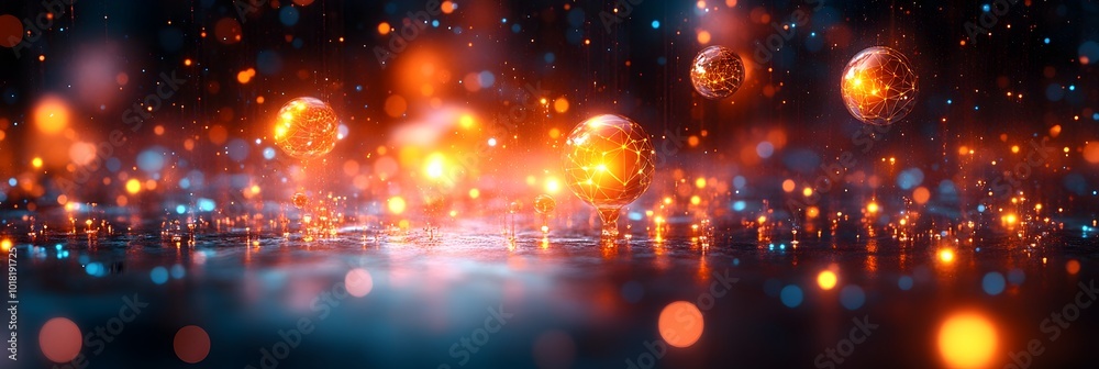 Obraz premium Vibrant and dazzling background with shimmering glitters,sparkling lights,and disco balls creating a festive and energetic atmosphere perfect for holiday,party,or nightlife events.