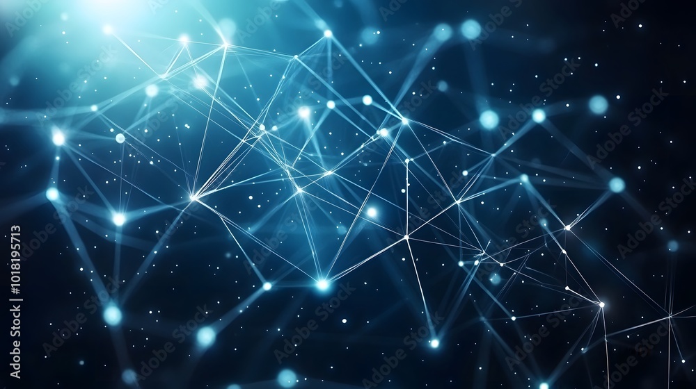 Abstract Blue Network Connected Dots Digital Technology Background Abstract Blue Network Connected Dots Digital Technology Background