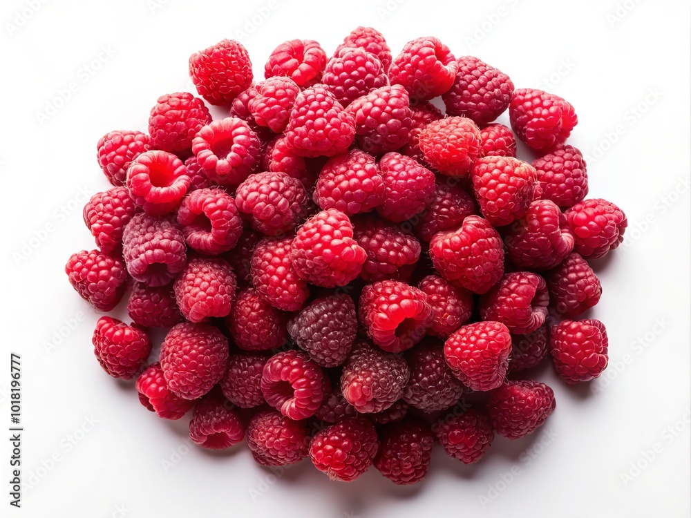 Silhouette Photography of Raspberries Isolated on White Background for Food Art and Design Silhouette Photography of Raspberries Isolated on White Background for Food Art and Design