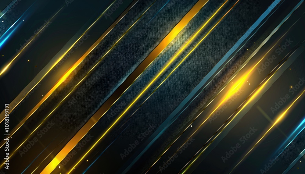 Abstract Background with Diagonal Golden and Blue Lines and Glowing Spots Abstract Background with Diagonal Golden and Blue Lines and Glowing Spots