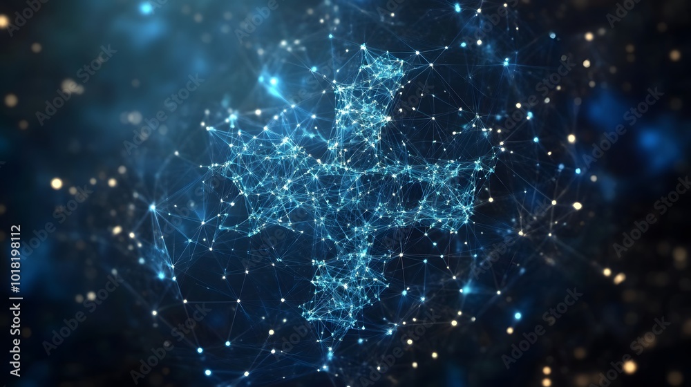 Abstract Blue and White Network Connection Background Abstract Blue and White Network Connection Background